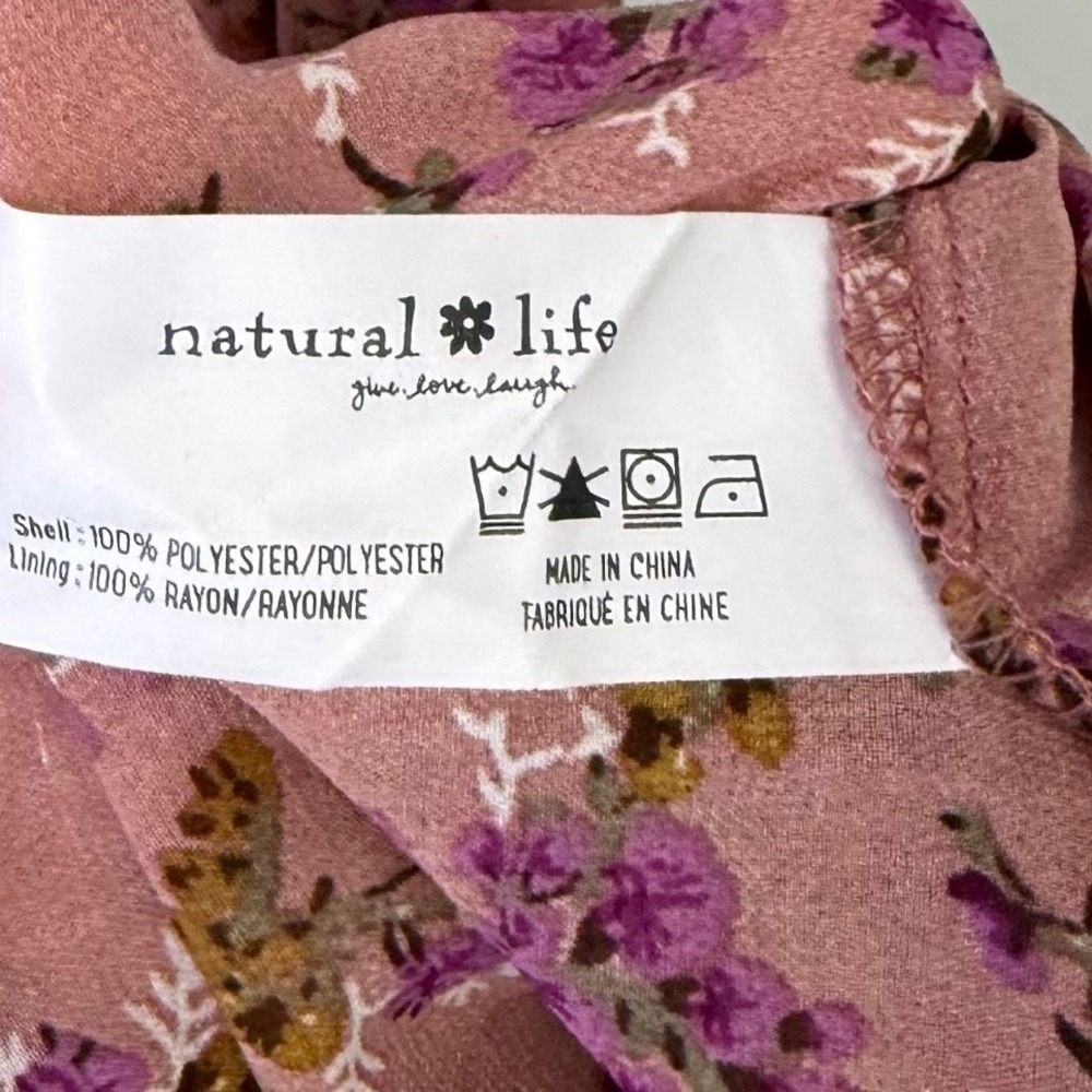 Natural Life Dance With Me Tiered Maxi Dress Women's Medium Pink Floral Boho - Picture 9 of 12